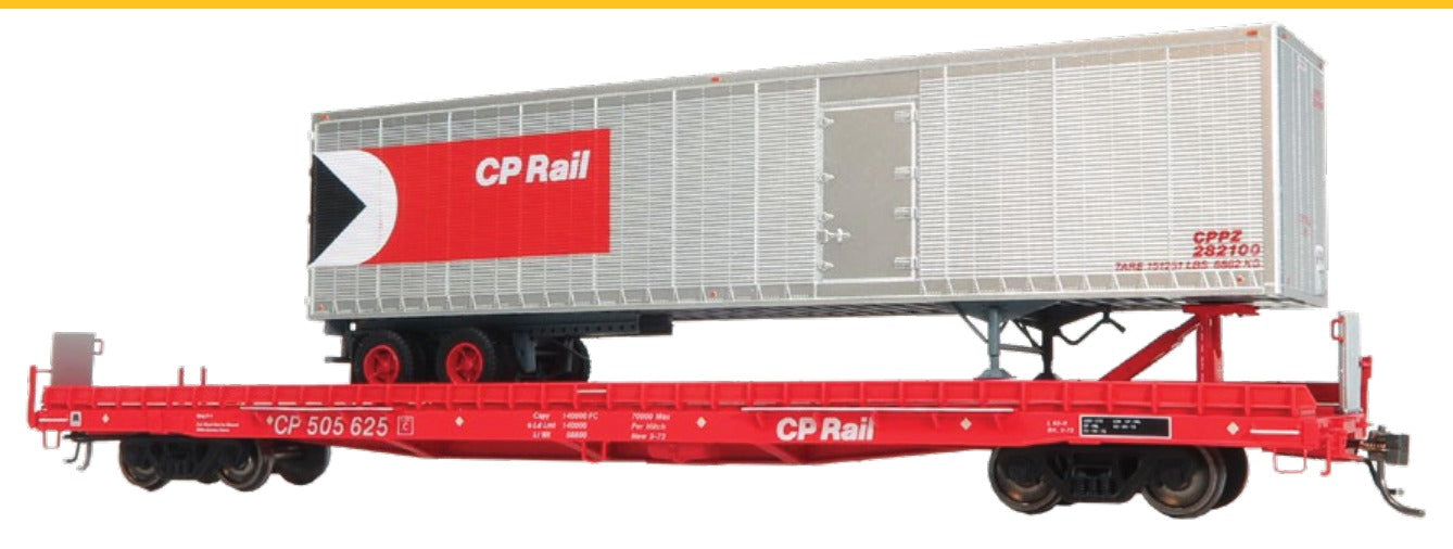 Rapido HO CP Rail piggyback flatcar with 45' trailer