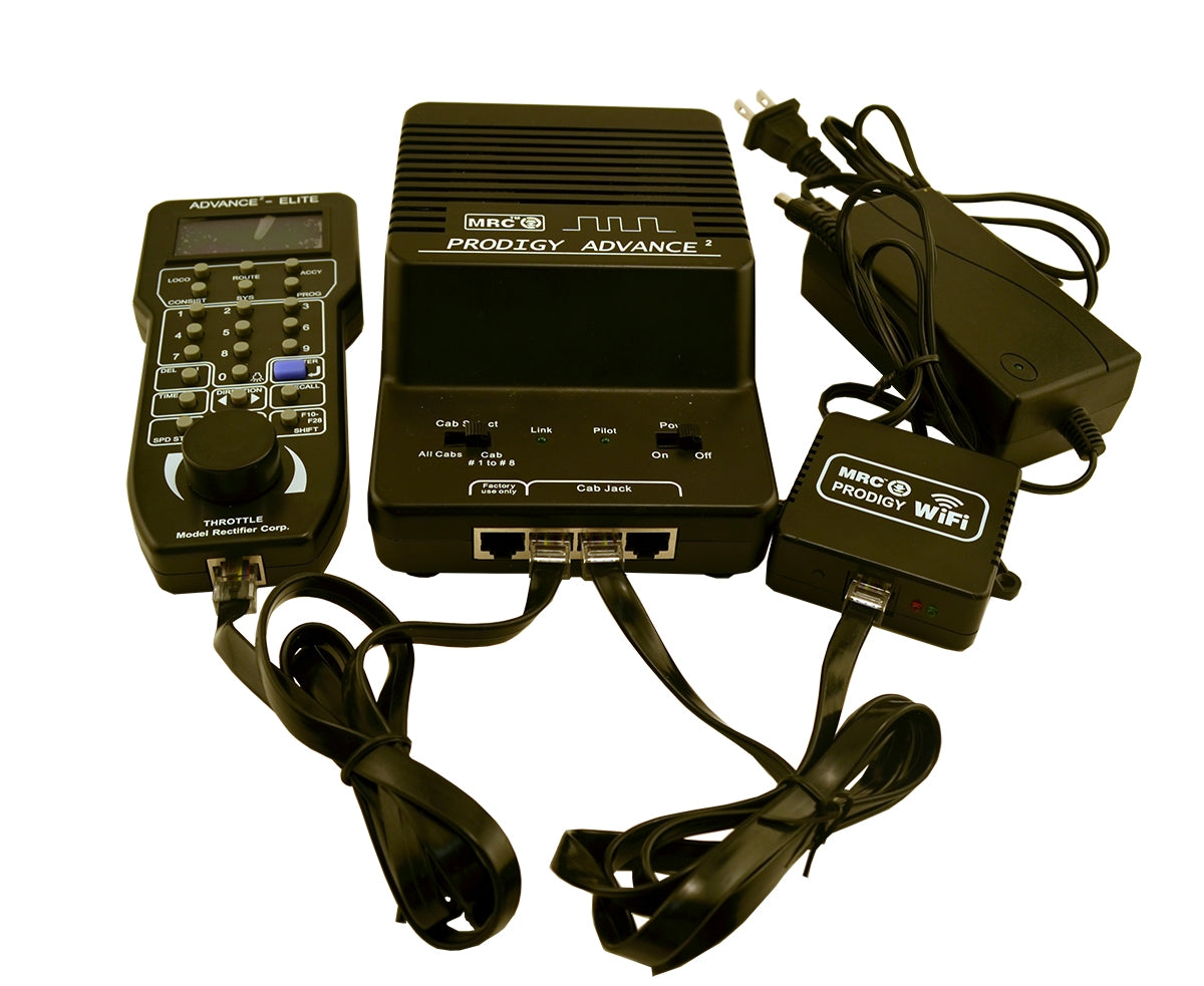 MRC Prodigy Advance 2 WiFi DCC system #0001424 with console, walkaround handheld and WiFi module for HO and N scale model railroads