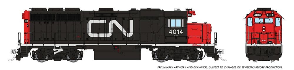 Rapido 40502 HO EMD GP40 — CN Large Noodle #4015 (DC/DCC/Sound) - Oakville Model Trains Depot