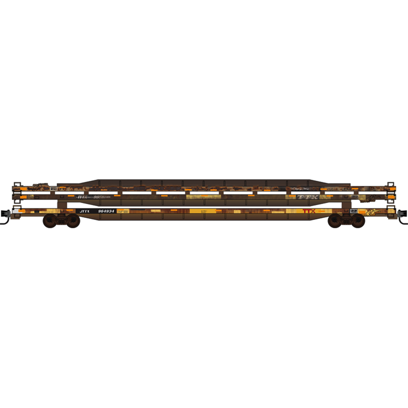 Micro-Trains 071 144 891 N scale Weathered TTX with "Wrecked" Flat Cars Load Kit 89' TOFC Flat Car