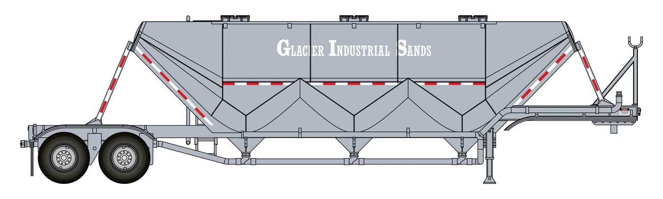 Walthers SceneMaster 2626 HO Scale Dry Bulk Semi Trailer - Assembled - Glacier Sands