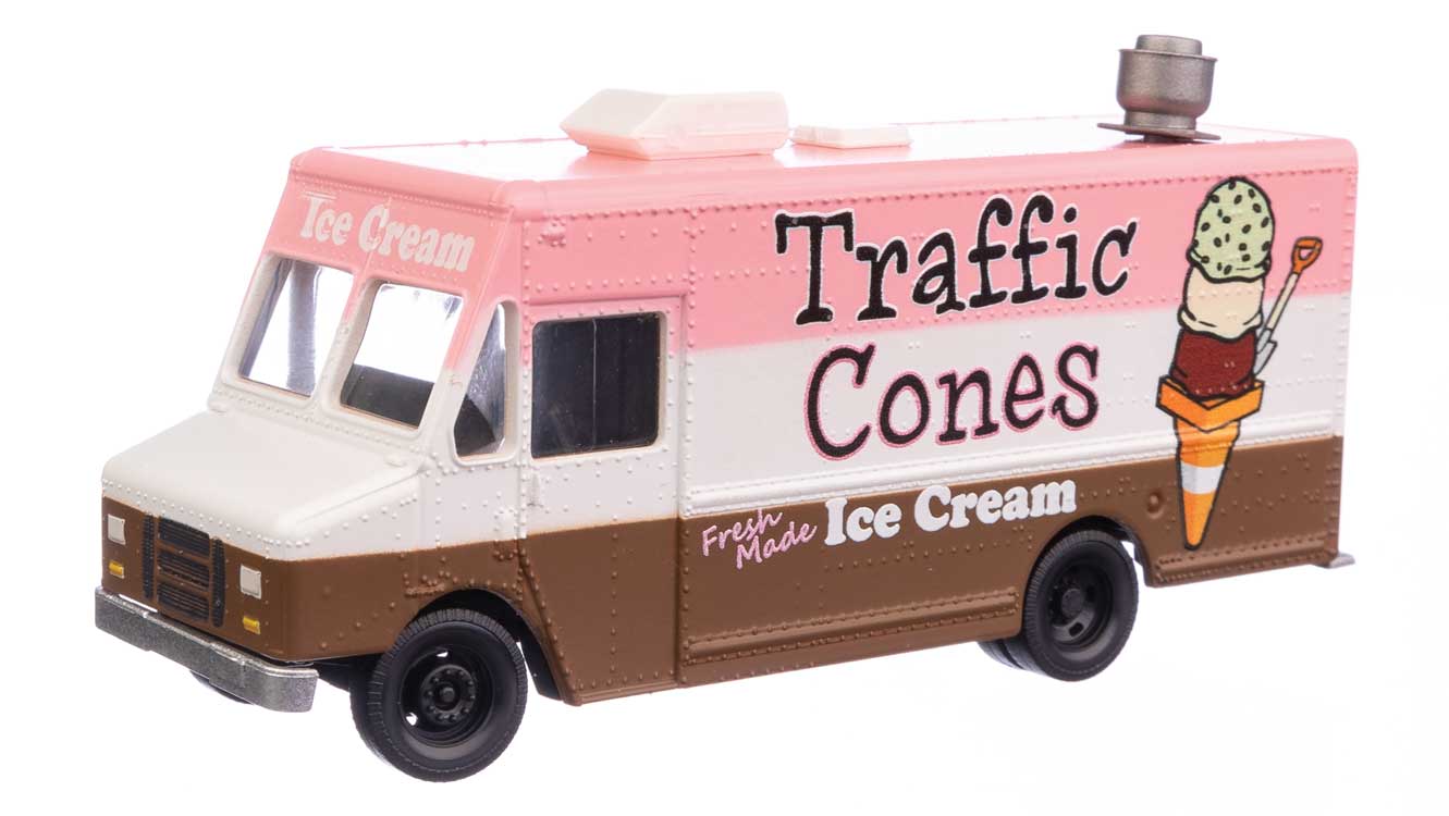 Walthers SceneMaster 12108 HO Scale Morgan Olson(R) Route Star Van - Road Cones Ice Cream Food Truck