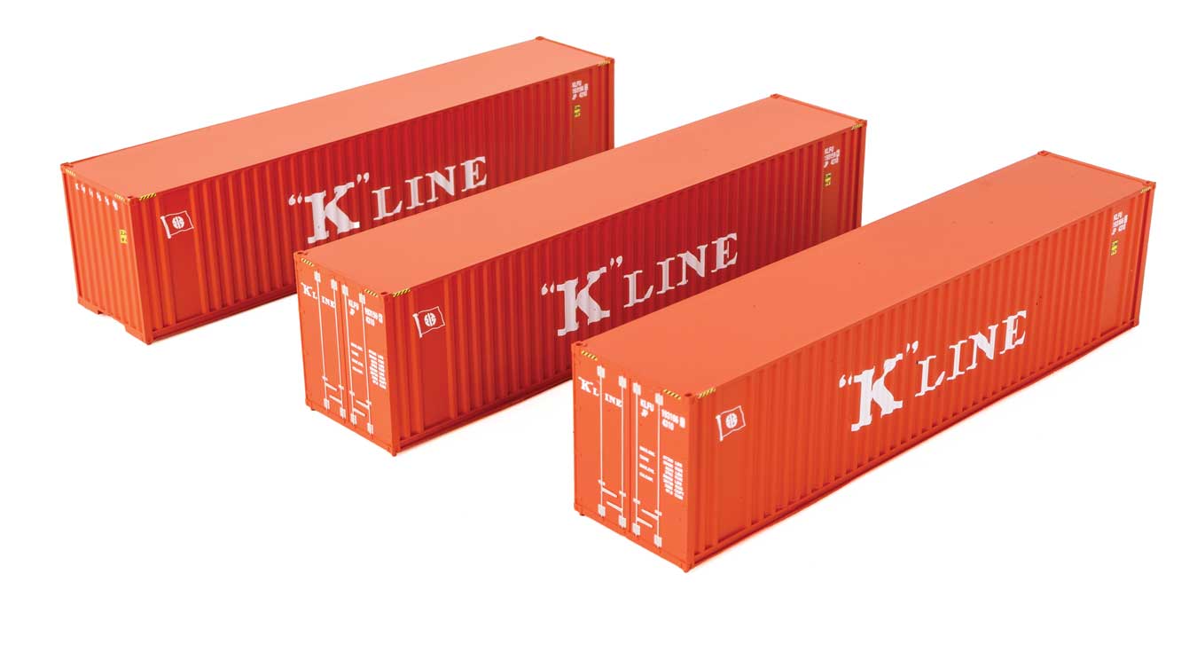 Walthers SceneMaster 18204 HO Scale 40' Flat Panel Container 3-Pack K-Line (KKFU)