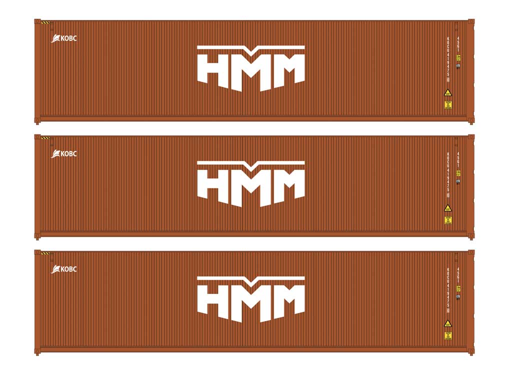 Walthers SceneMaster 18256 HO Scale 40' Fully Corrugated Container 3-Pack HMM