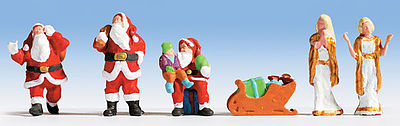 Walthers SceneMaster 6031 HO Scale Christmas Figures - pkg(6)