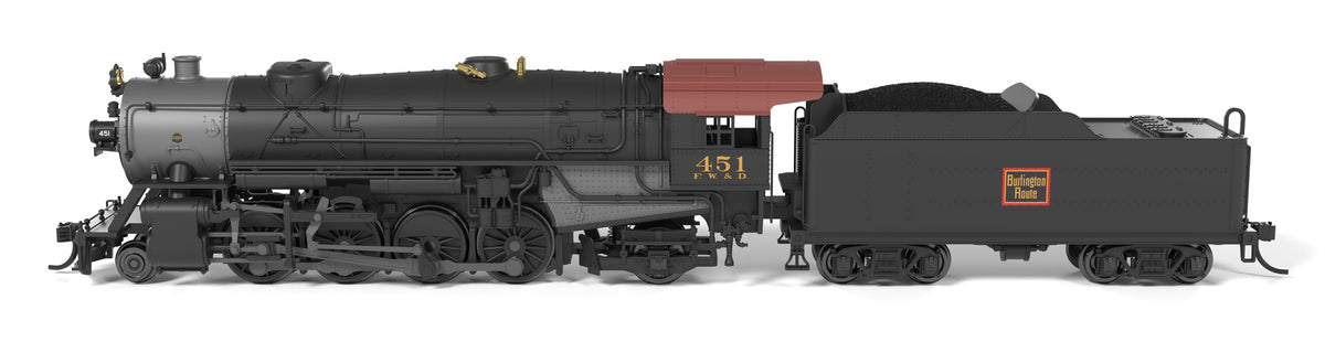 Broadway Limited Imports 10050 N USRA Heavy Mikado, CBQ (FWD) 451, Paragon4 Sound/DC/DCC, N - view 2