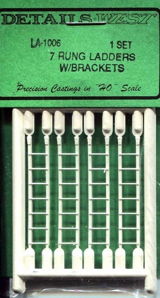 Details West 1006 HO Scale 7-Rung Ladder with Brackets (4)