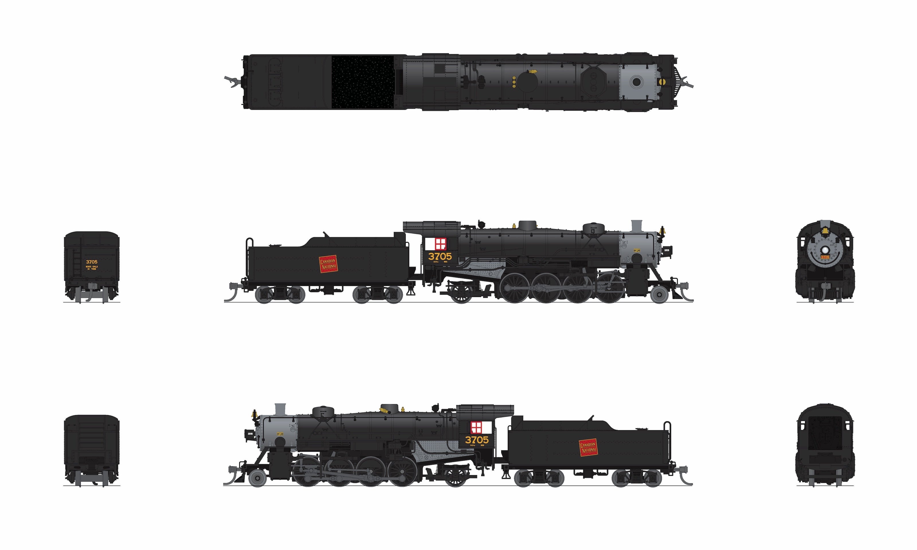 BLI 10073 N USRA Light Mikado CN 3728 - underside view
