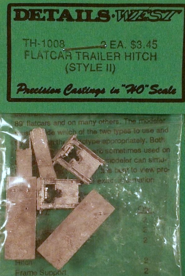 Details West 1008 HO Scale Hitches -- ACF Model 6-2 Cushioned Fixed (2)