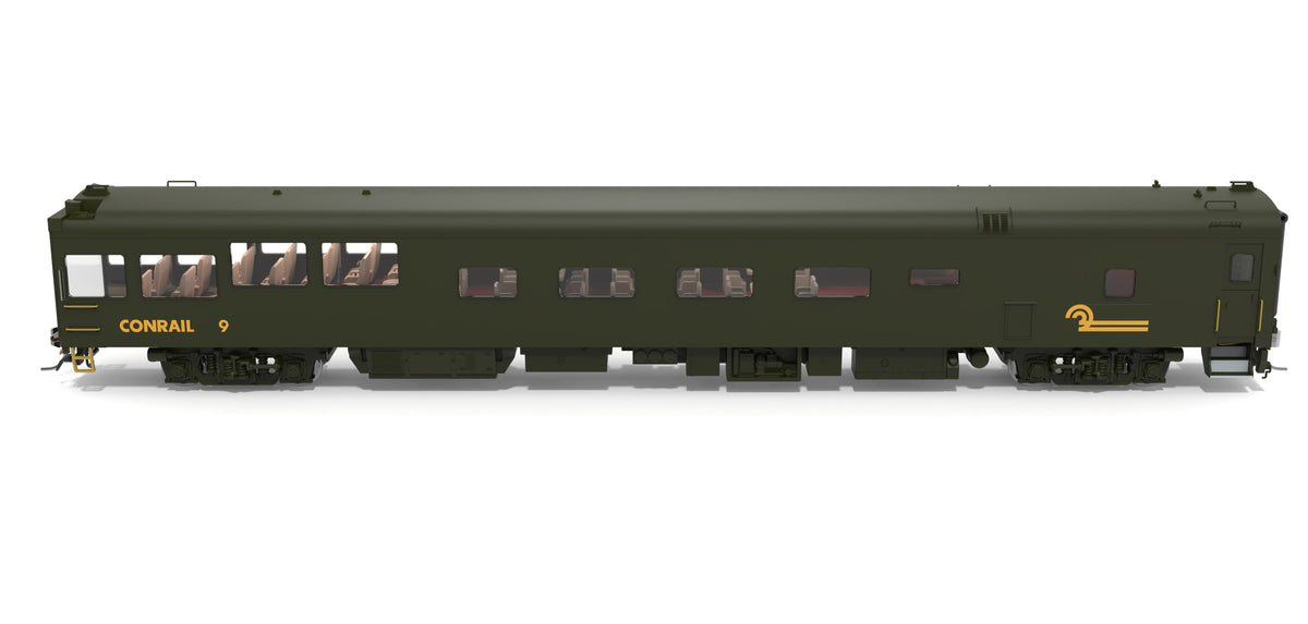Broadway Limited Imports 10172 HO Conrail Track Inspection Car, #9, Green & Yellow, 1992-1997 Appearance - view 3