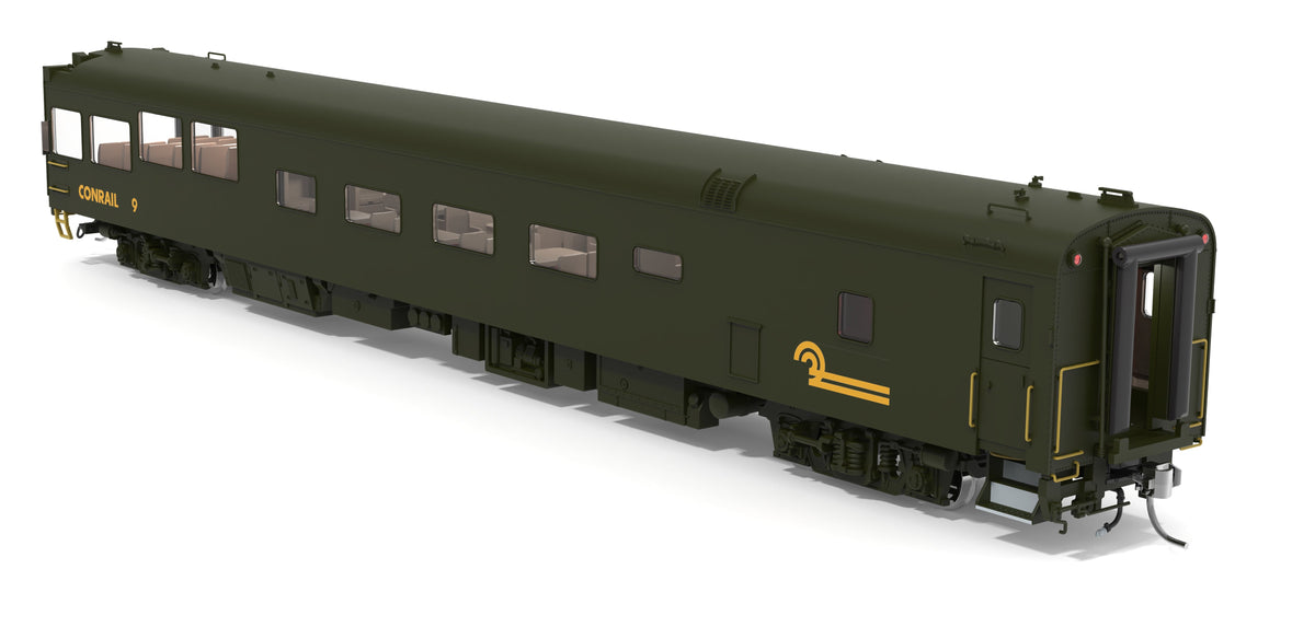 Broadway Limited Imports 10172 HO Conrail Track Inspection Car, #9, Green & Yellow, 1992-1997 Appearance - view 4