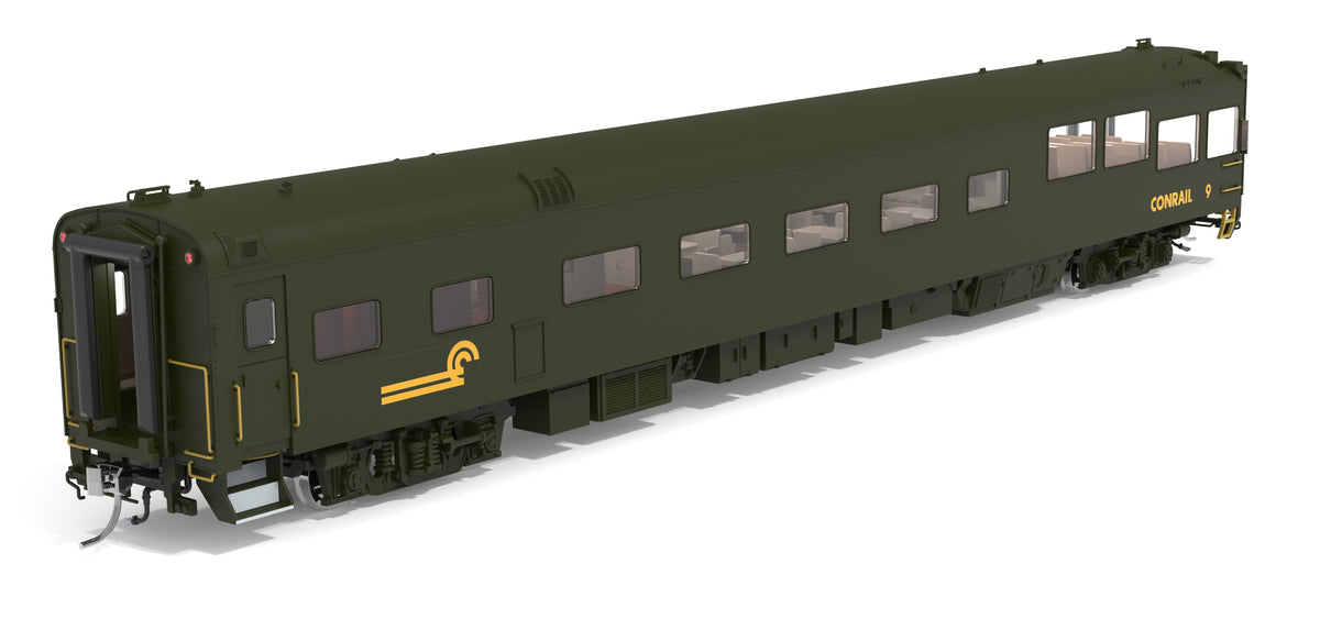 Broadway Limited Imports 10172 HO Conrail Track Inspection Car, #9, Green & Yellow, 1992-1997 Appearance - view 5