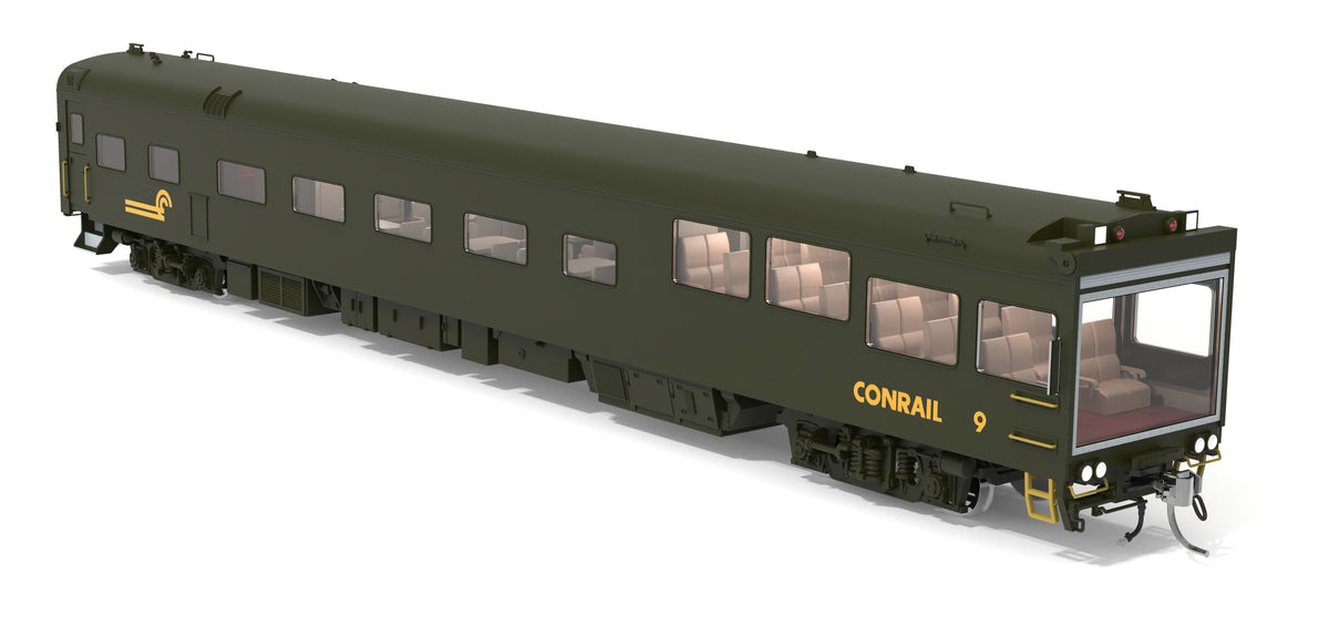 Broadway Limited Imports 10172 HO Conrail Track Inspection Car, #9, Green & Yellow, 1992-1997 Appearance - view 7