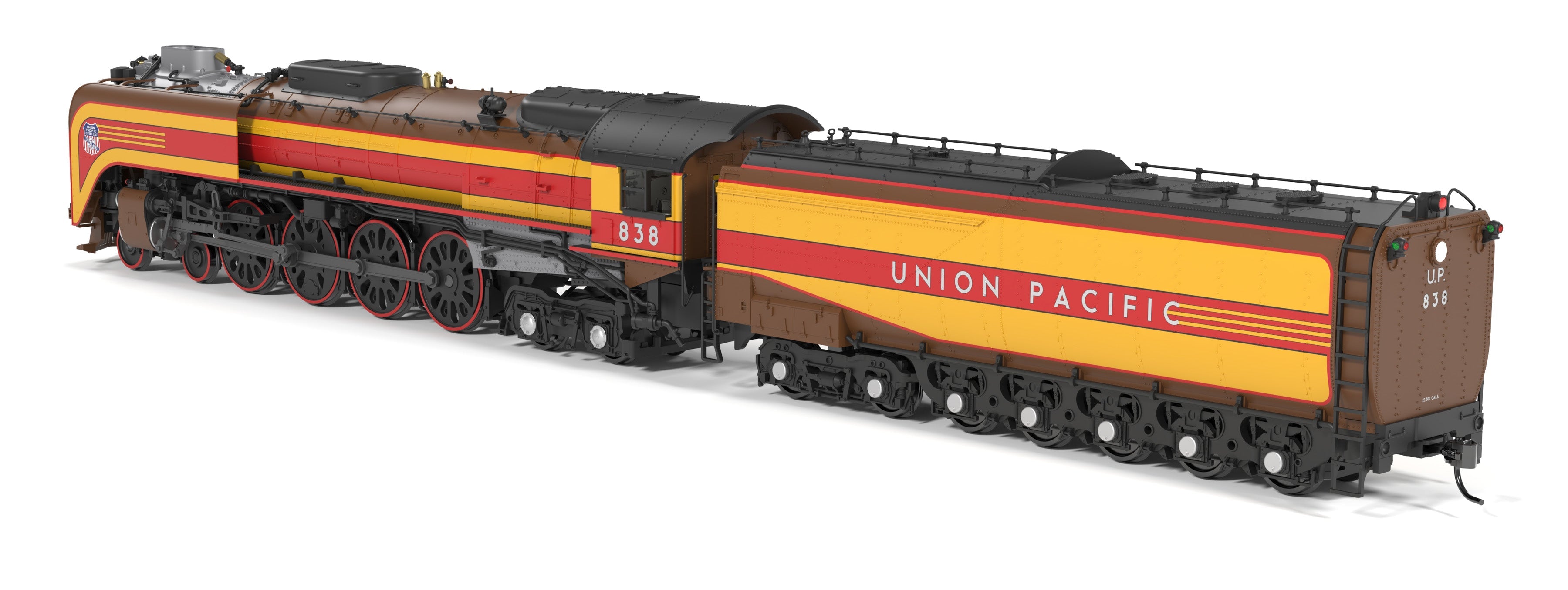 BLI 10214 HO FEF-3 4-8-4 UP 838 - rear 3/4 view