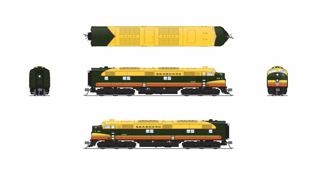 Broadway Limited Imports 10228 N EMD E7 A/B Set, SAL 3022 / 3106, Citrus Scheme, A-unit Paragon4 Sound/DC/DCC, Unpowered B, N - view 8