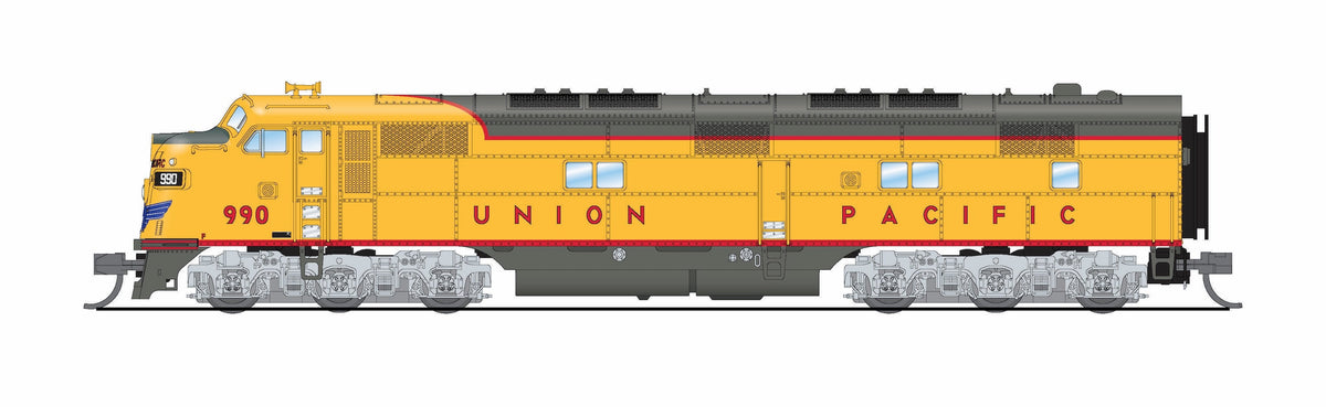 Broadway Limited Imports 10240 N EMD E7A, UP 989, Yellow & Gray, 1960's Appearance, No-Sound / DCC-Ready, N - view 8