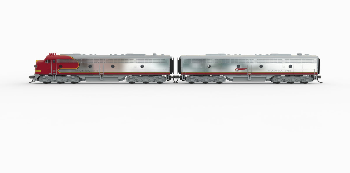 Broadway Limited Imports 10283 N EMD E8 A/B Set, ATSF 80L / 80A, 1950's Appearance, A-unit No-Sound / DCC-Ready, Unpowered B, N - view 2