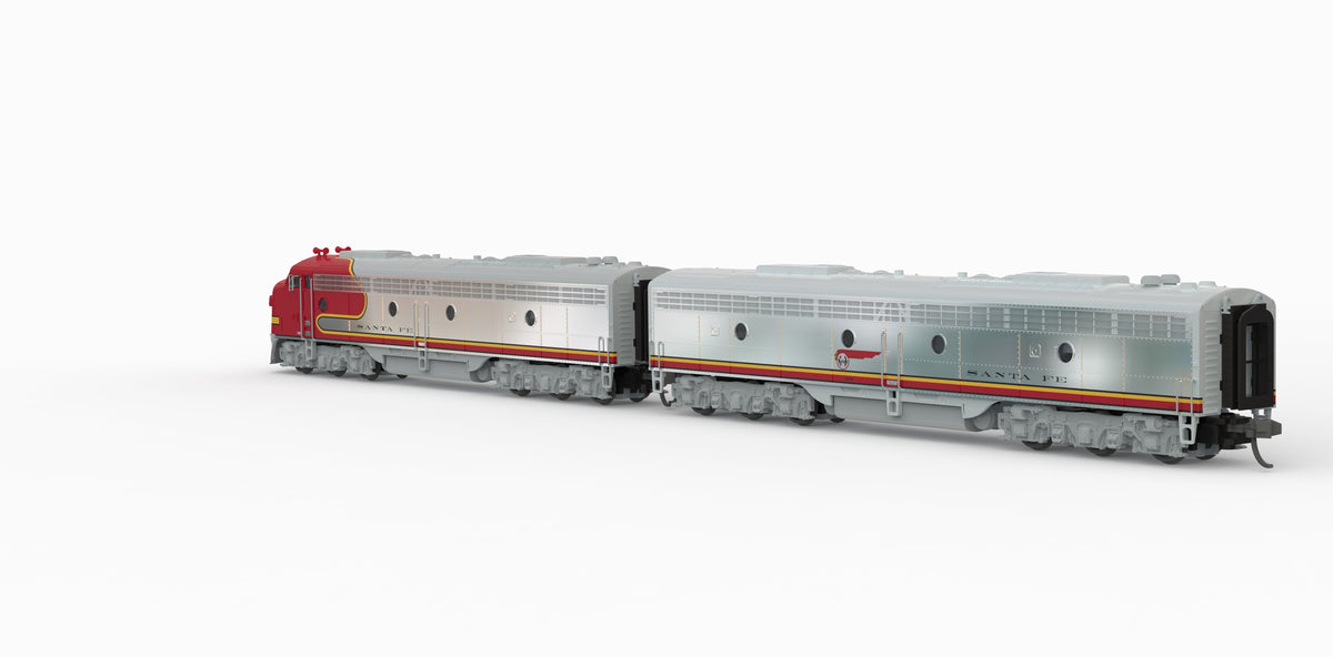 Broadway Limited Imports 10283 N EMD E8 A/B Set, ATSF 80L / 80A, 1950's Appearance, A-unit No-Sound / DCC-Ready, Unpowered B, N - view 3