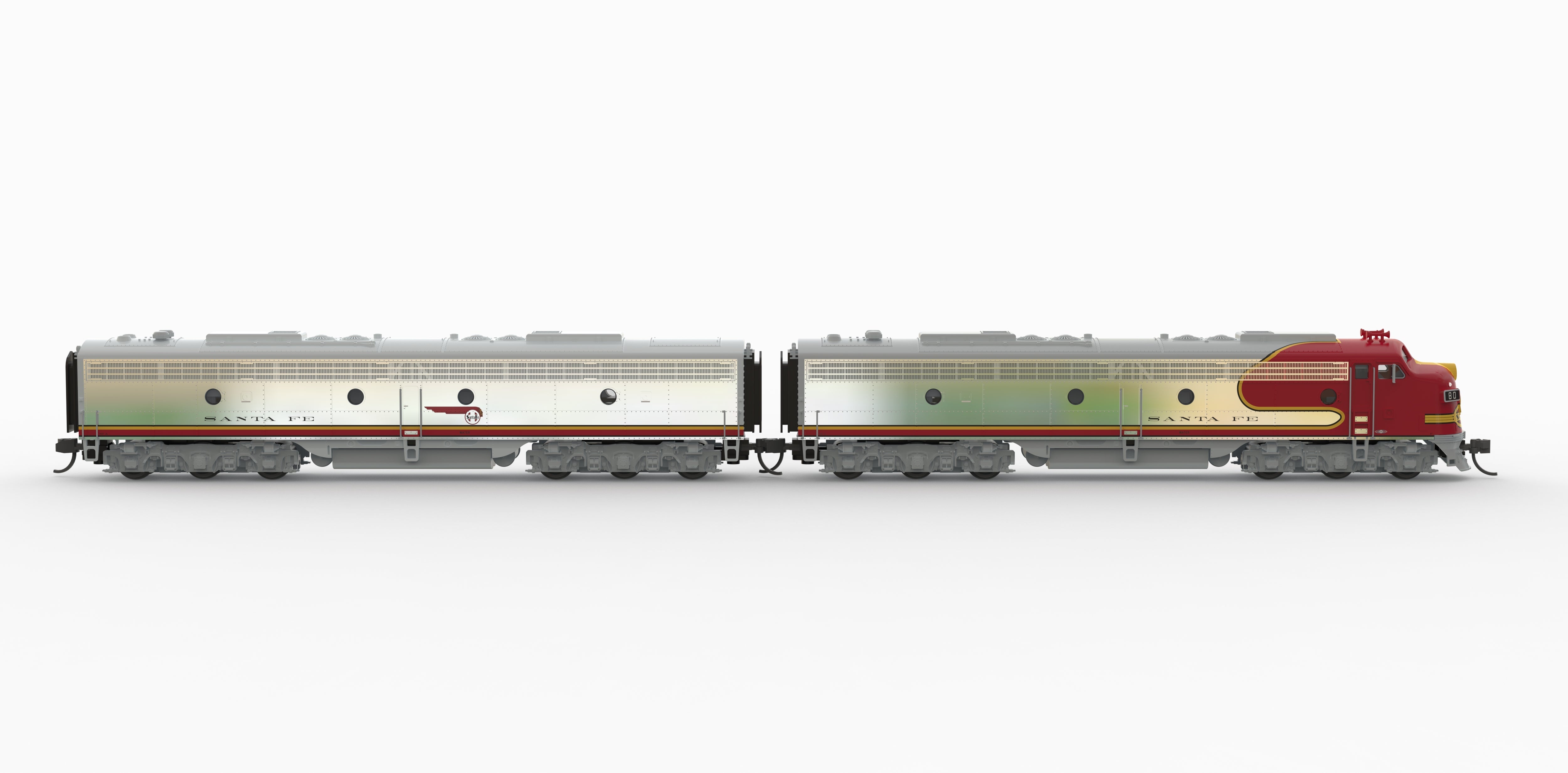 BLI 10280 N E8 A/B ATSF 1950 - cab and engineer-side detail