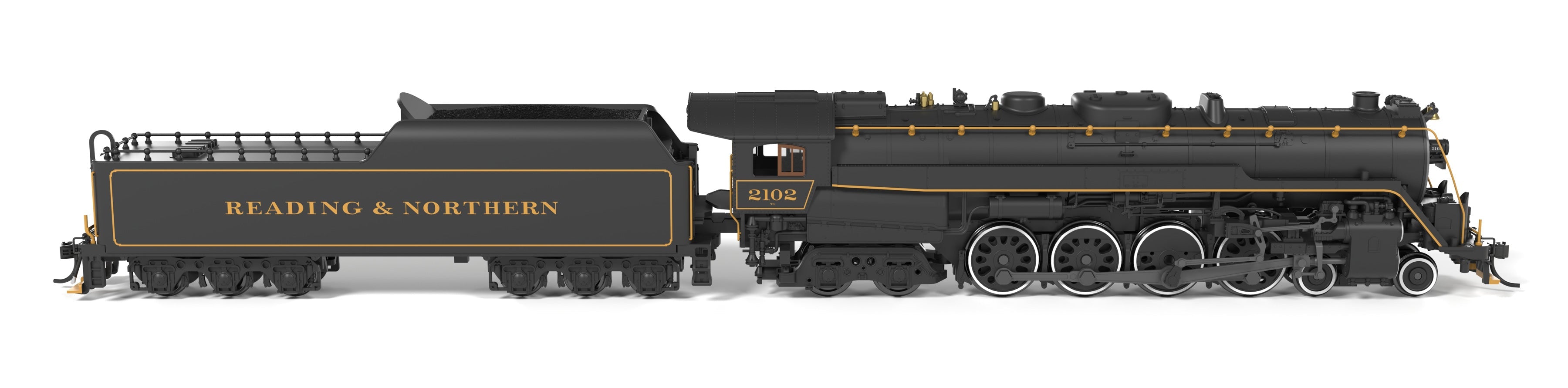 BLI 10329 N T1 4-8-4 RDG 2102 - cab and engineer-side detail