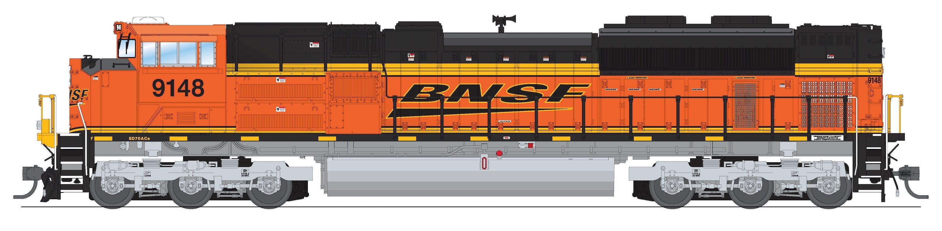 Broadway Limited Imports 10421 HO EMD SD70ACe BNSF Railway 9148 Swoosh - main view
