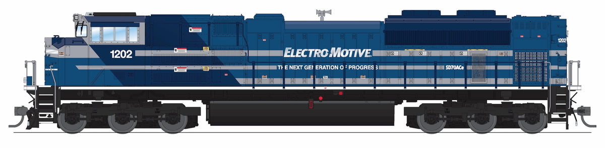 Broadway Limited Imports 10432 HO EMD SD70ACe, EMD Demo 1202, Blue/Gray/White paint scheme, No-Sound / DCC-Ready, HO