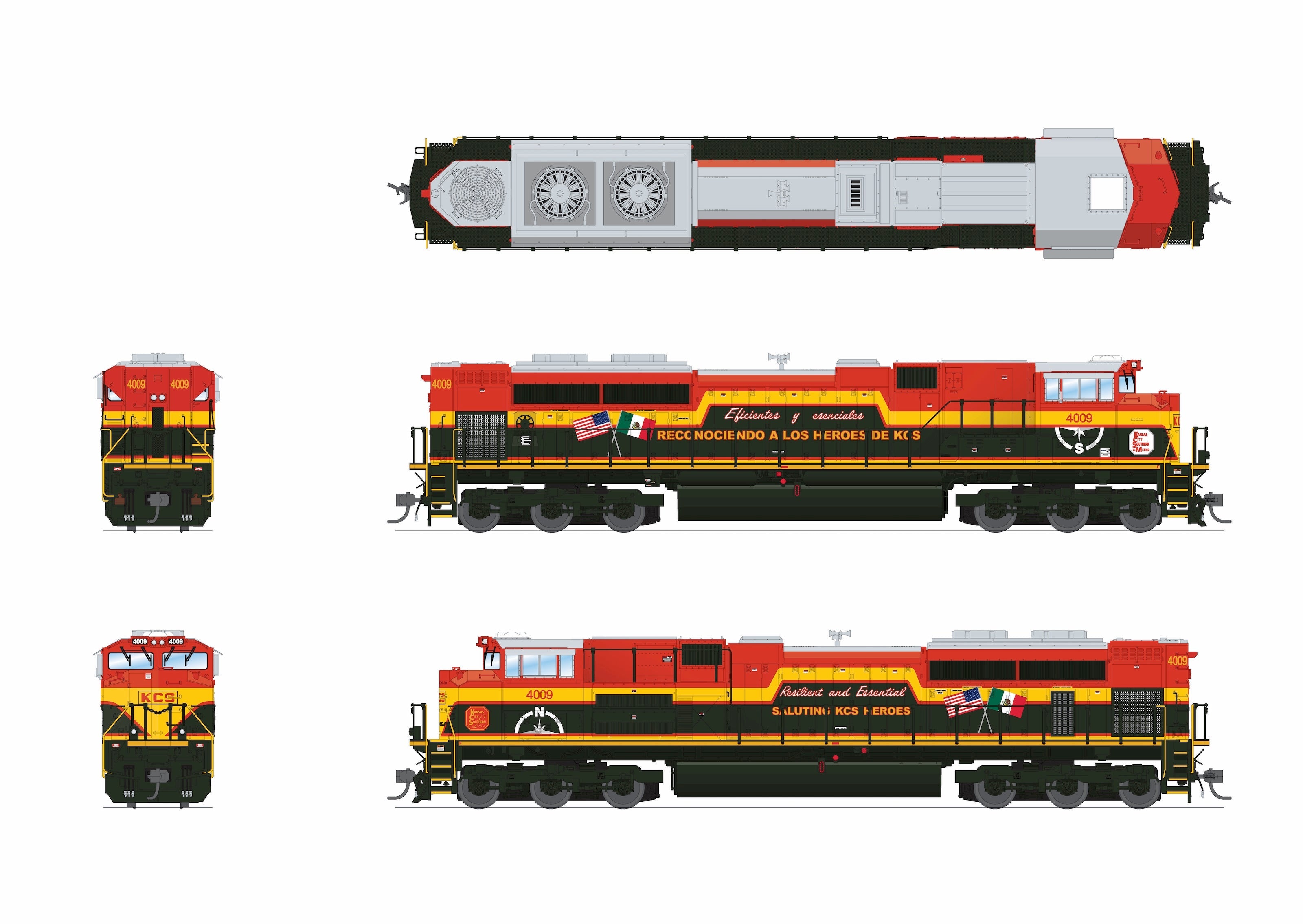BLI 10434 HO SD70ACe KCS 4009 - opposite side view
