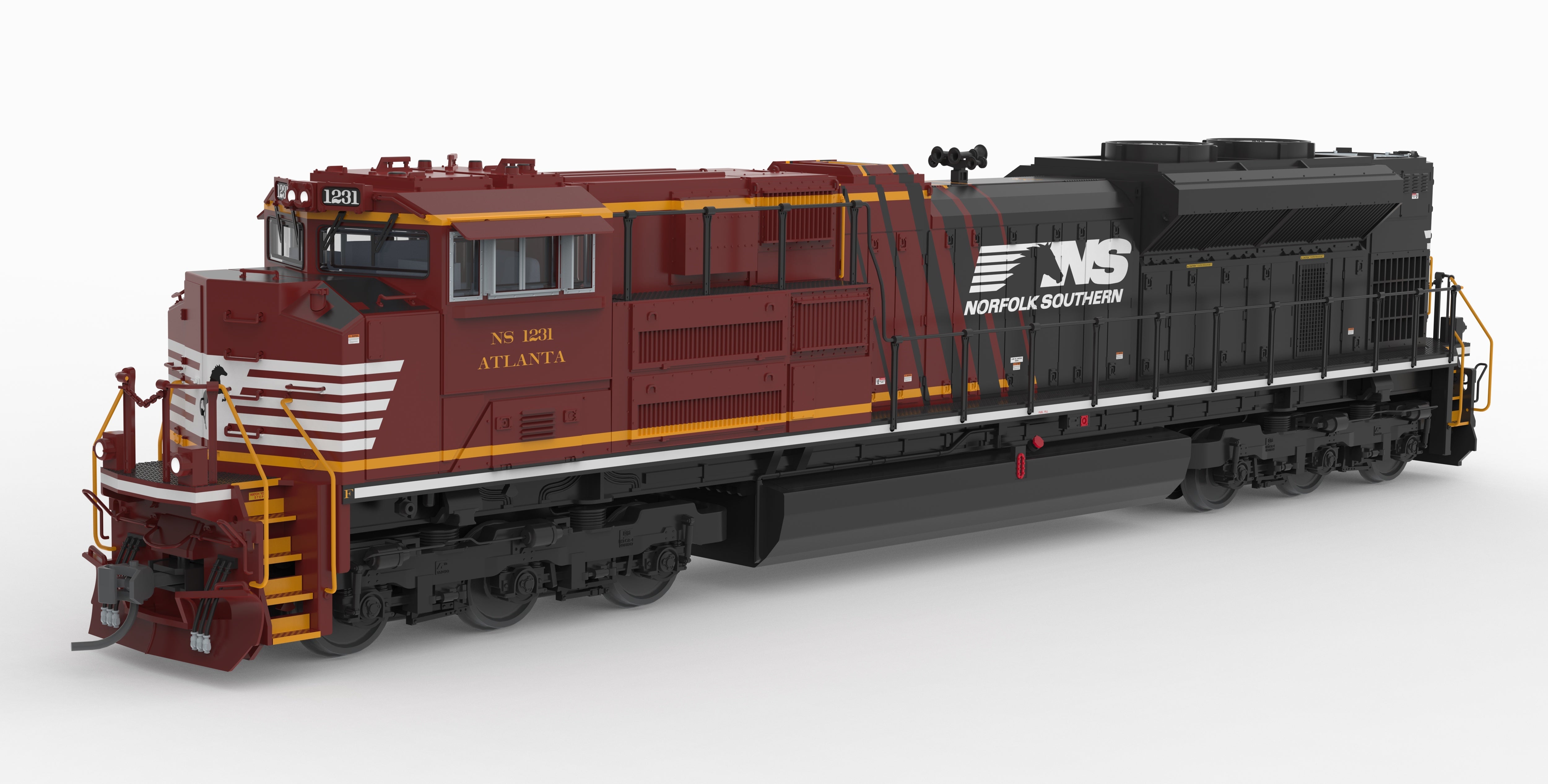 Broadway Limited Imports 10436 HO EMD SD70ACe Norfolk Southern 1231 Office Car Special - main view