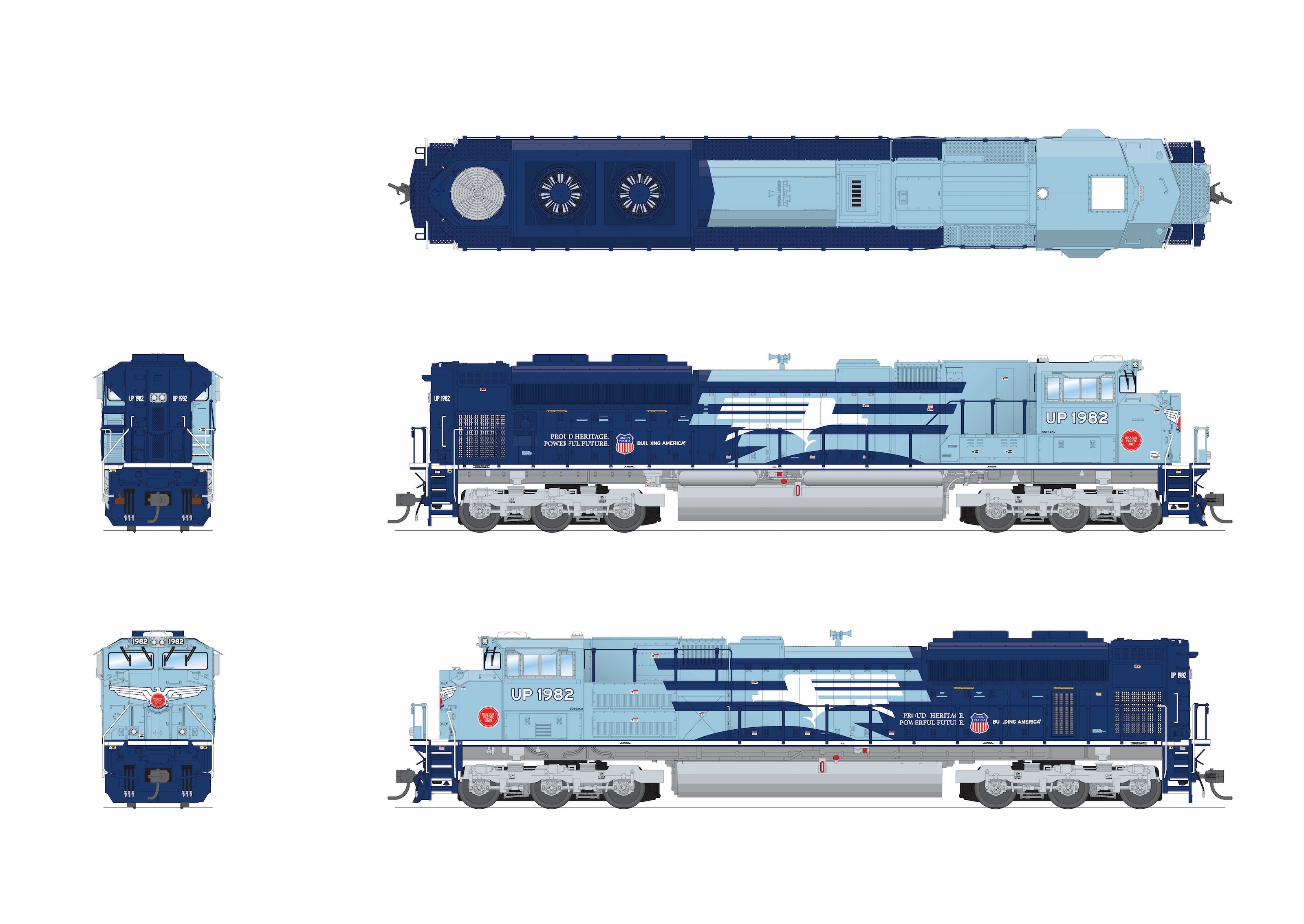 BLI 10439 HO SD70ACe UP 1982 - opposite side view