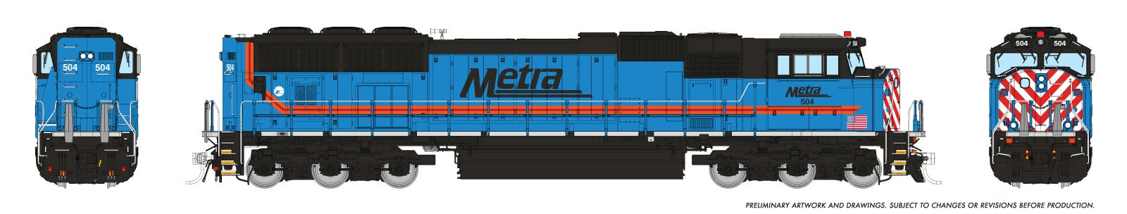 Rapido HO SD70MAC Metra (SD70MACH) #515 (DC/Silent)