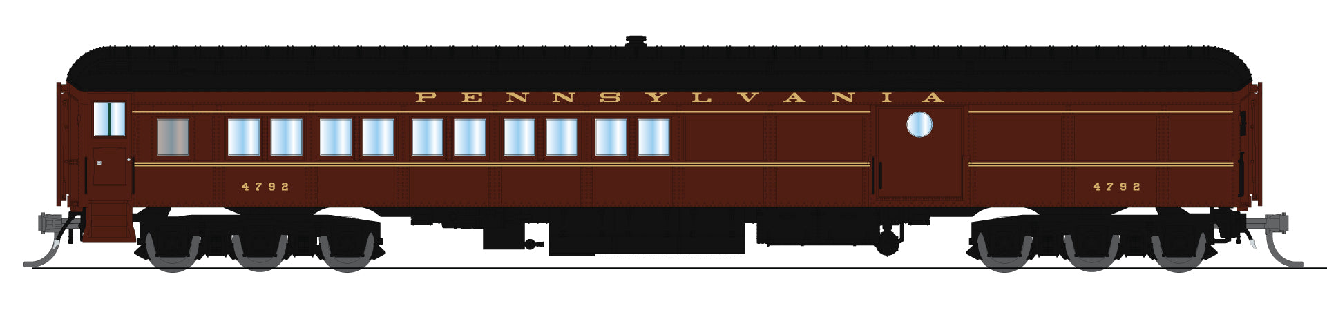 Broadway Limited Imports 10657 N PB70 Coach-Baggage Combine, PRR #4792, 1950's Paint