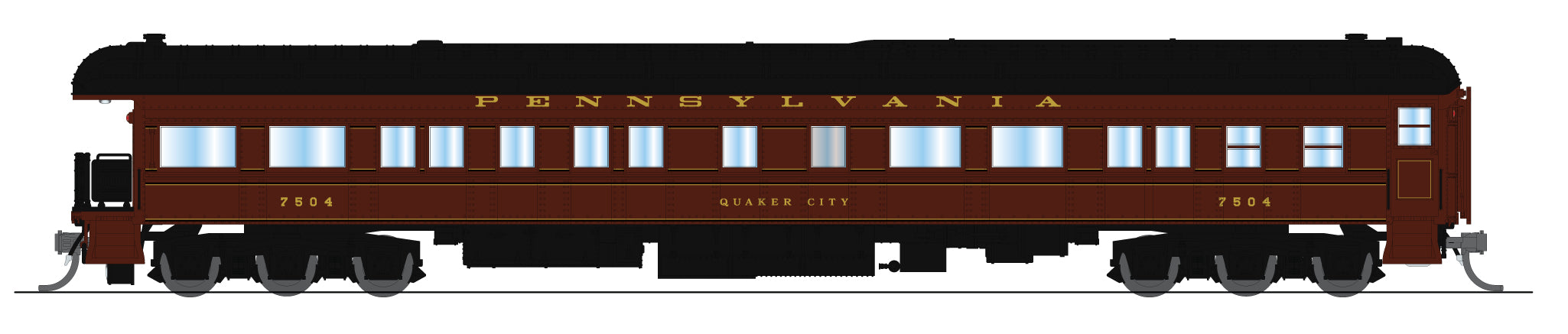 Broadway Limited Imports 10663 N Z74D Business Car, PRR #7504 "Quaker City", Late 1940's