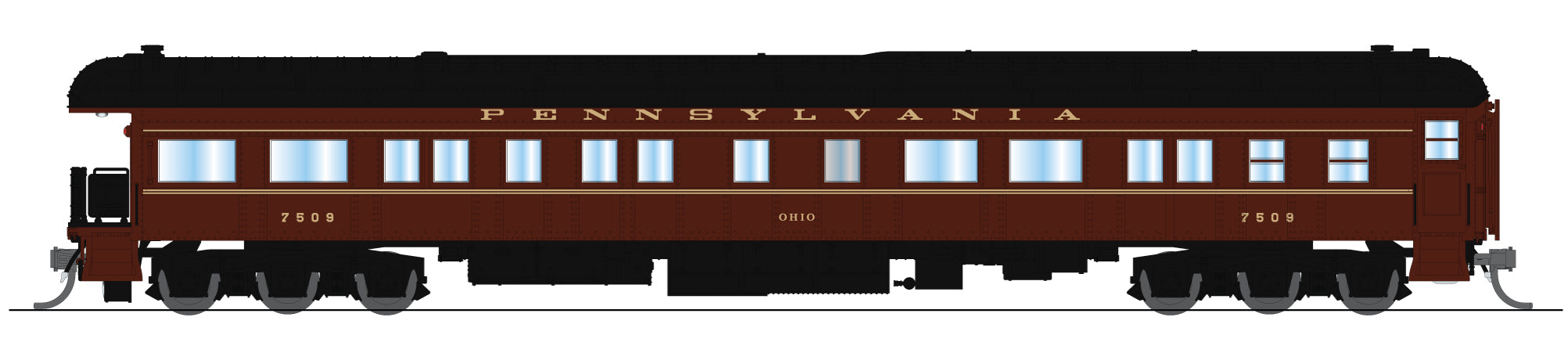 Broadway Limited Imports 10666 N Z74D Business Car, PRR #7509 "Ohio", 1950's Appearance