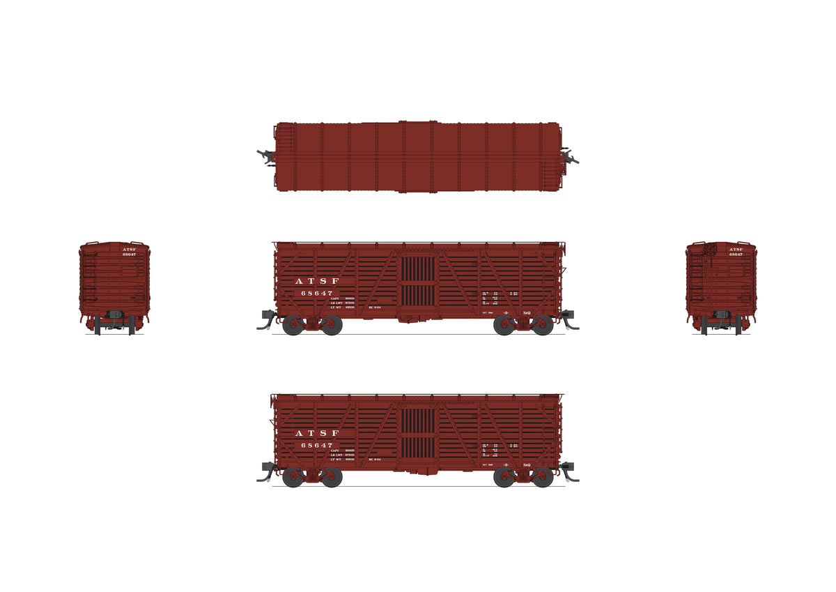 Broadway Limited Imports 10690 HO 40' Wood Stock Car, ATSF 68647, Cattle Sounds