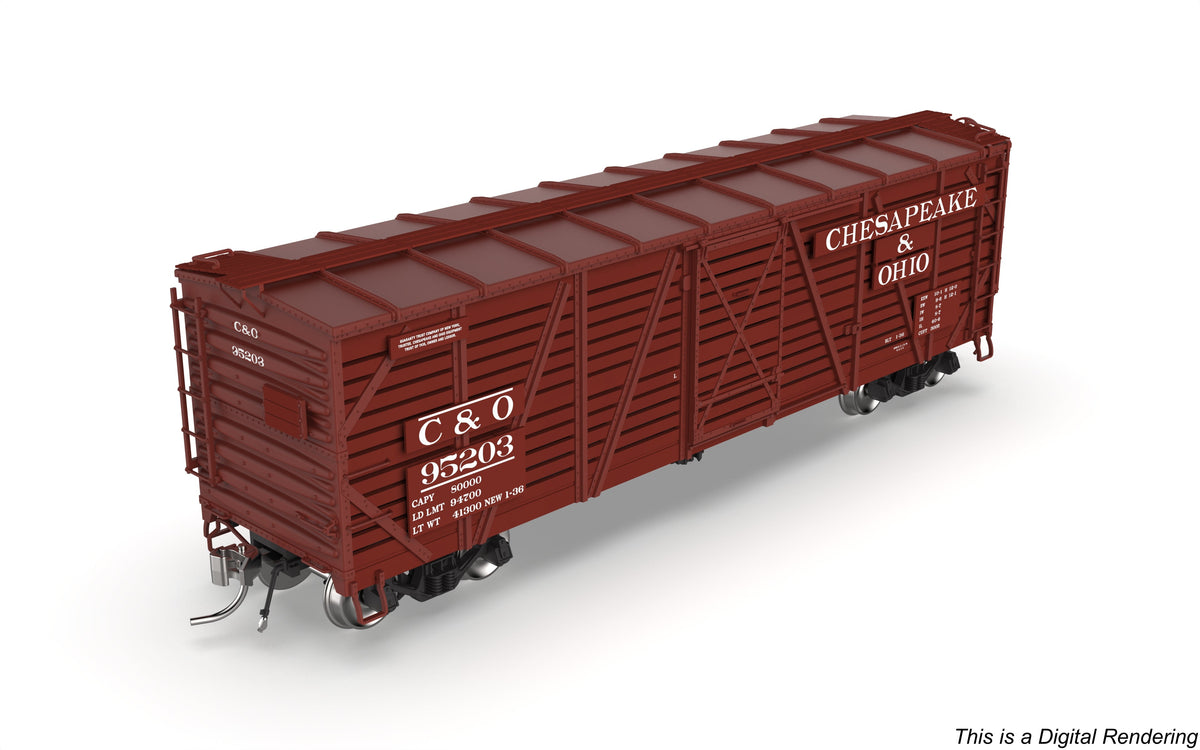 Broadway Limited Imports 10692 HO 40' Wood Stock Car, C&O 95203, Cattle Sounds