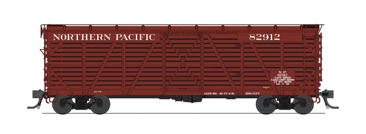 Broadway Limited Imports 10701 HO 40' Wood Stock Car, NP 82937, Hog Sounds