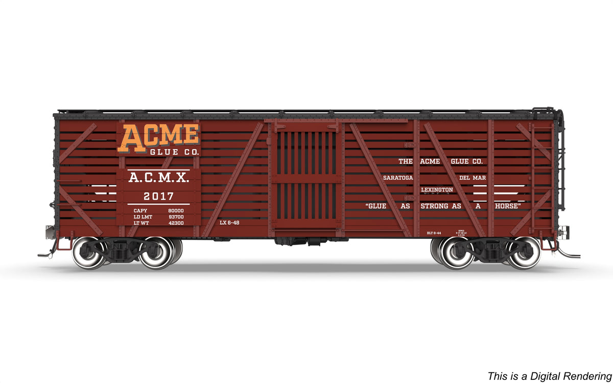 Broadway Limited Imports 10708 HO 40' Wood Stock Car, Acme Glue Factory, Horse Sounds