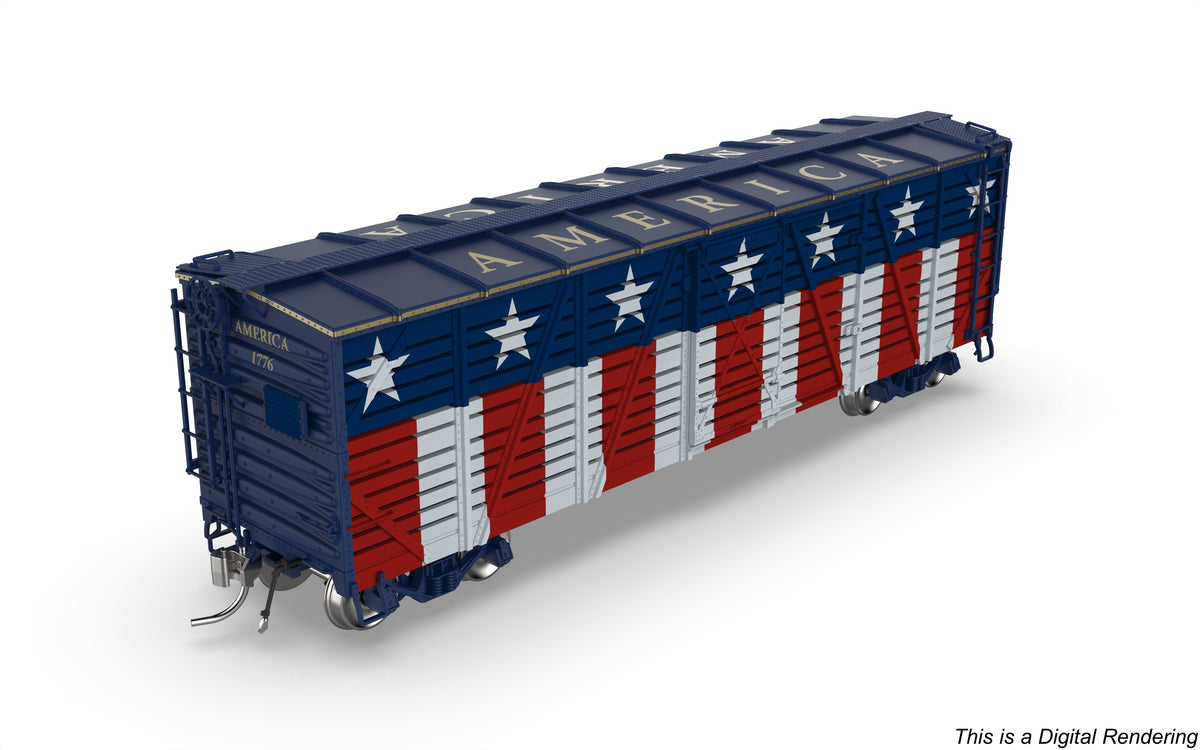Broadway Limited Imports 10729 HO 40' Wood Stock Car 4-Pack, Holidays (1 each: Independence Day, Halloween, Merry Christmas, Happy Holidays)