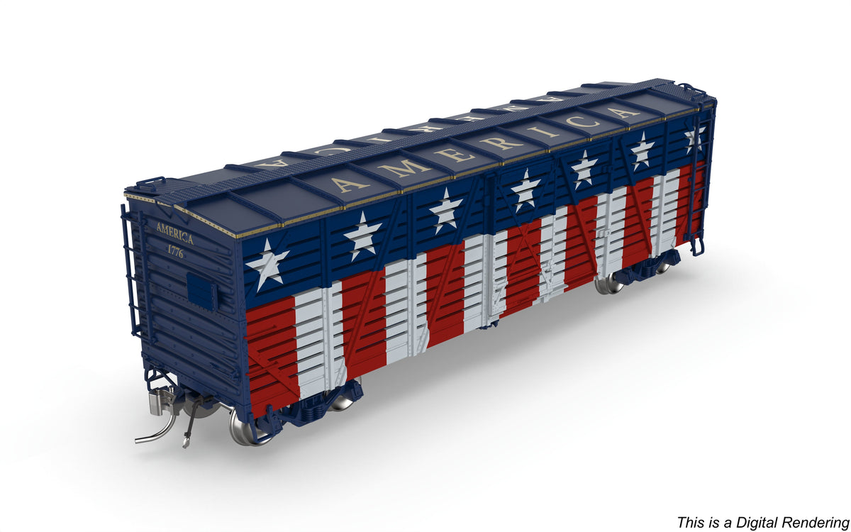 Broadway Limited Imports 10729 HO 40' Wood Stock Car 4-Pack, Holidays (1 each: Independence Day, Halloween, Merry Christmas, Happy Holidays)