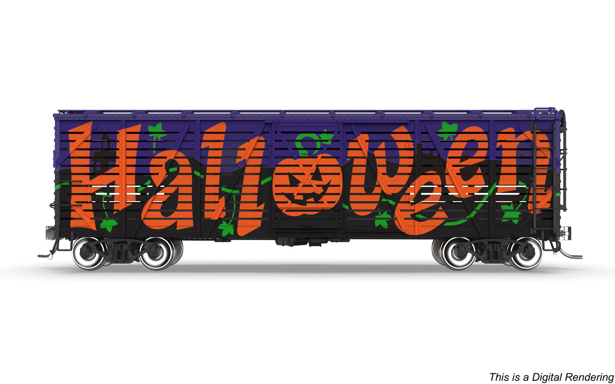 Broadway Limited Imports 10729 HO 40' Wood Stock Car 4-Pack, Holidays (1 each: Independence Day, Halloween, Merry Christmas, Happy Holidays)