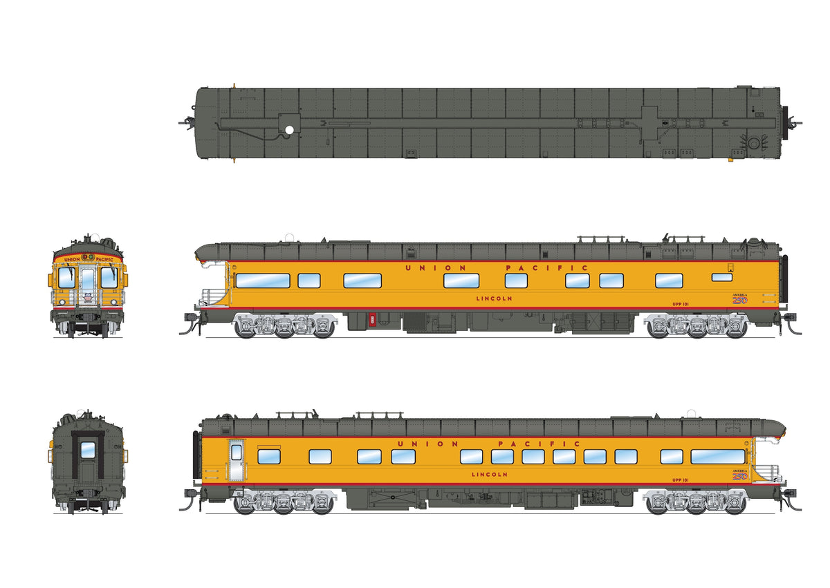 Broadway Limited Imports 10848 HO Union Pacific Business Car #101 "Lincoln", Big Boy East Coast w/ Shield