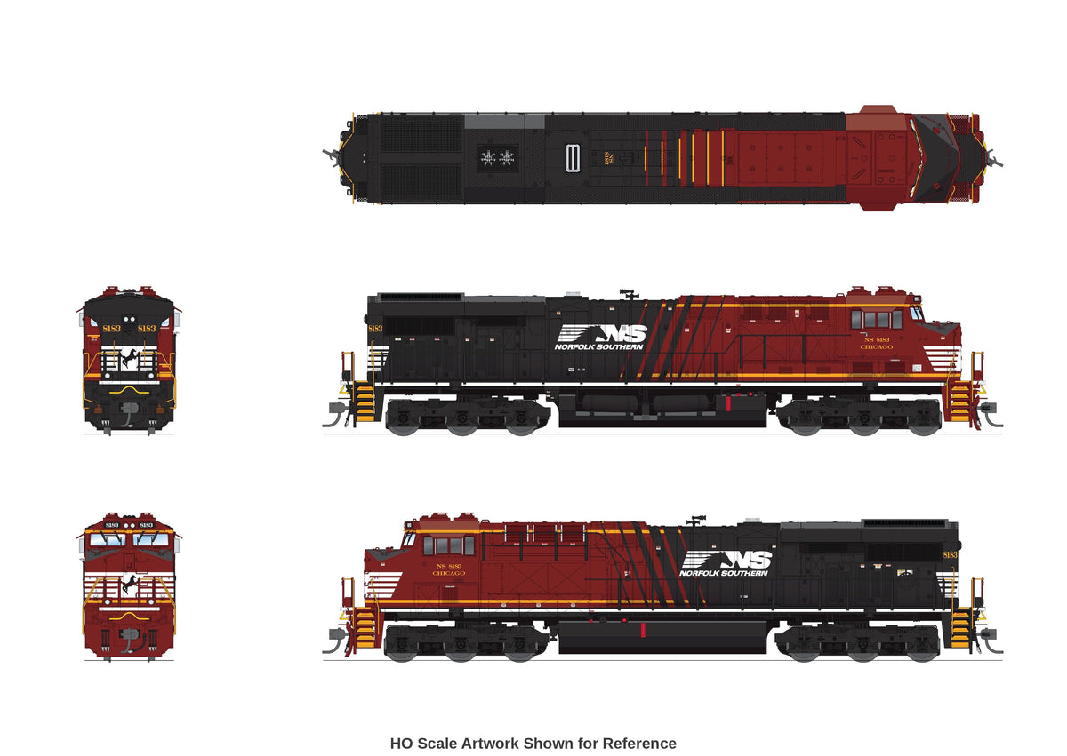 Broadway Limited Imports 10873 N GE ES44AC, Norfolk Southern #8183 "Chicago" Landmark Unit, No-Sound / DCC-Ready