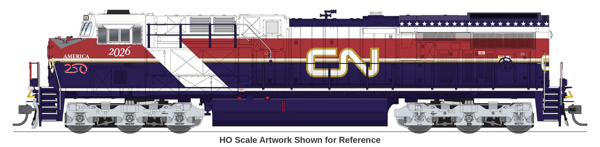 Broadway Limited Imports 10886 N GE ES44AC, Canadian National #2026 "Air Force One" America250 Series, Paragon4 Sound/DC/DCC