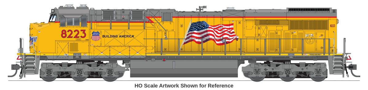 Broadway Limited Imports 10888 N GE ES44AC, Union Pacific #8223 Building America Scheme, Paragon4 Sound/DC/DCC