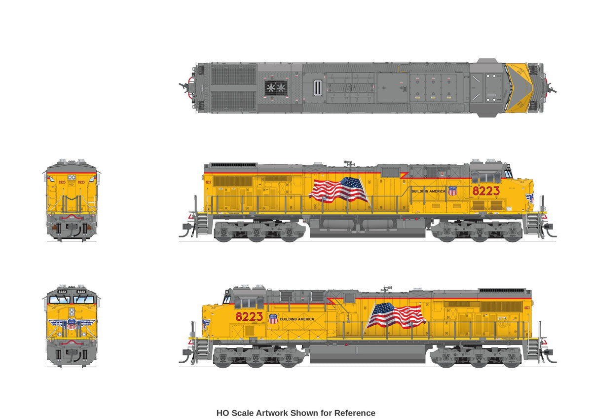 Broadway Limited Imports 10890 N GE ES44AC, Union Pacific #8200 Building America Scheme, Paragon4 Sound/DC/DCC
