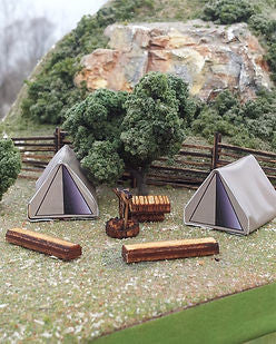 Osborn Models 1113 HO Scale Camping Scene (Pack of 2 Tents) - 2 tents per package