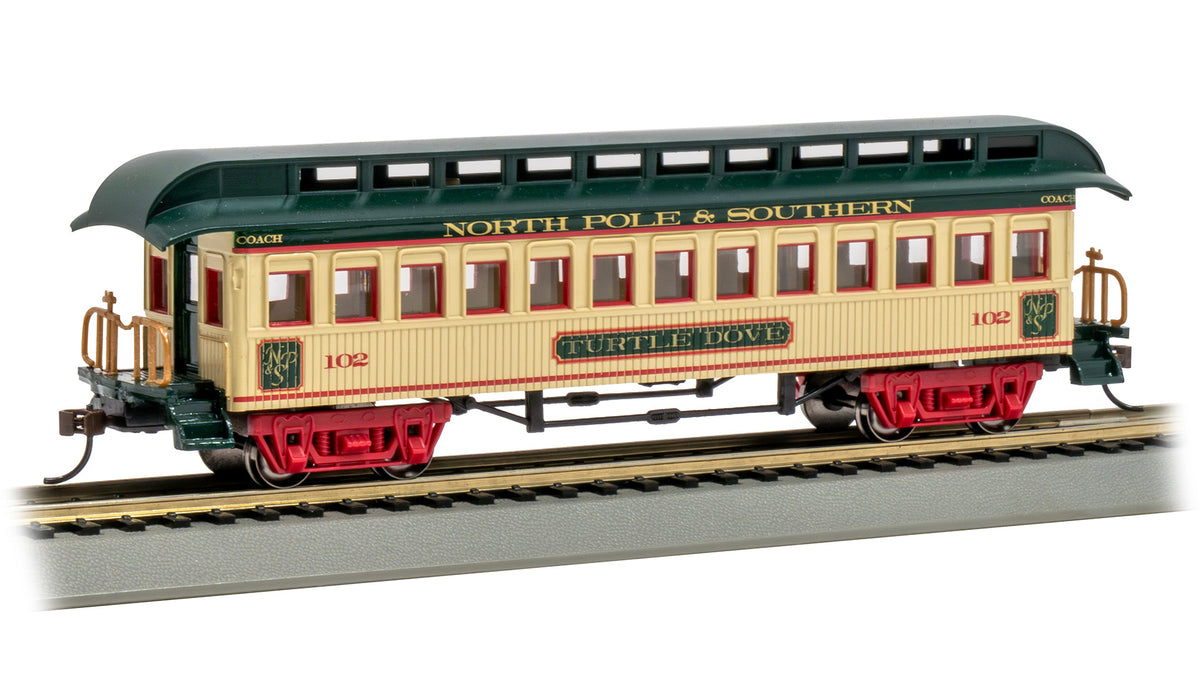 Bachmann 15109 HO Scale Old-Time Coach (1860-1880 Era) - North Pole & Southern "Turtle Dove"