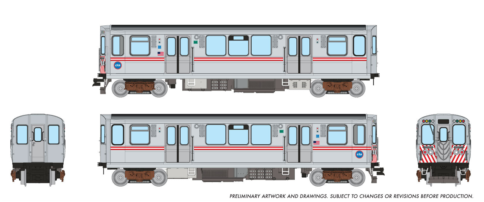 Rapido N CTA 2600-series L 4-Car Set (DC/Silent): Circle Logo Scheme