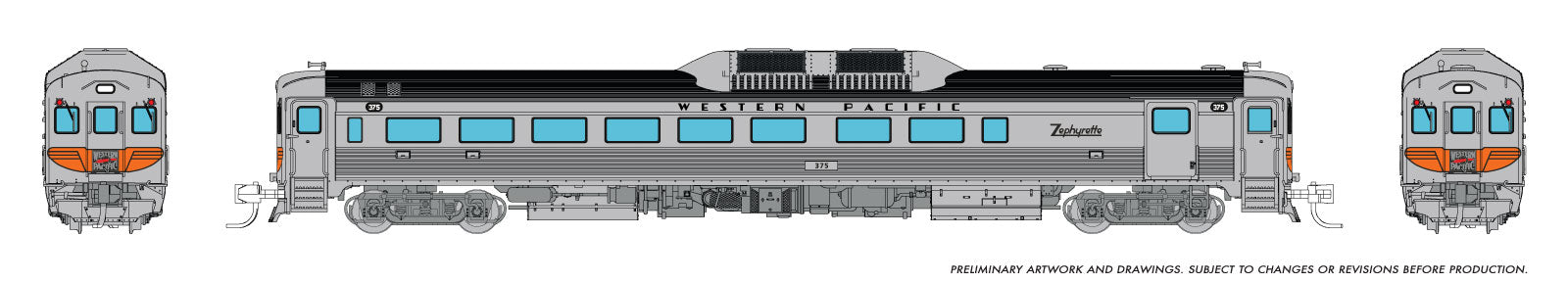Rapido N Budd RDC-2 (Ph 1) (DC/DCC/Sound): Western Pacific: #375