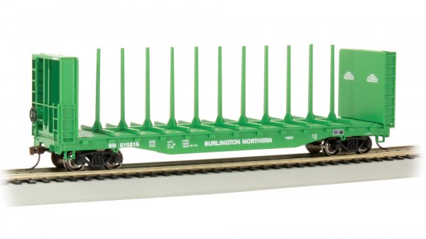 Bachmann 12903 HO Scale 52' Center-Beam Flatcar - Burlington Northern #615816